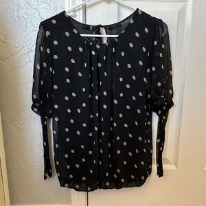 Maurices Black and White Polka Dot Blouse